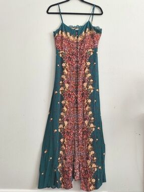 Intimately By Free People  Morning Sun Print Green Maxi Dress Large*